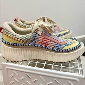 NEW Dolce Vita Yellow and Pink Sneakers with Low-Top Silhouette